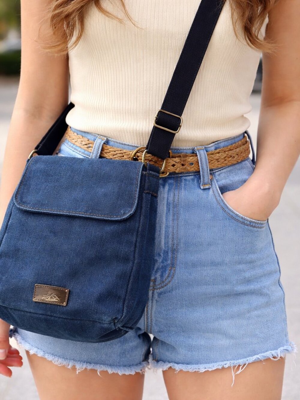 Cargoit Cross Body Bag Purse Black Gray Canvas Utility Zipper Pockets